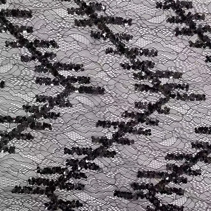 YX1597 Floral Sequin Lace Fabric Decorative Embroidered Mesh for Wedding Evening Dress