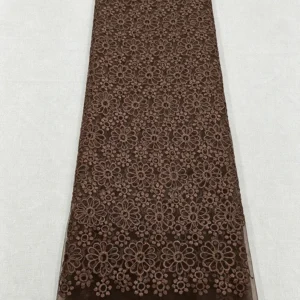 YX1021 New Technology Chrysanthemum Embroidery Tulle Fabric Knitted Poly Mesh Embroidered Fabric Textiles for Apparel