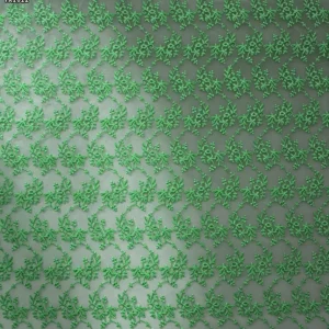 YX1012 Customized Embroidered Tulle Fabrics With Customer-Provided Samples Azure Polyester Tulle Embroidered Fabrics