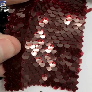 YX1594 Fish Scale Sequin Fabric 5MM Dense Shiny Sequins for Dresses Gowns Stage Wear and Fashion Apparel