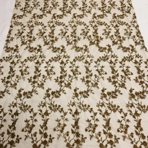 YX1629 Floral Embroidered Lace Fabric High Density Polyester Mesh Lace for Evening Gown Dress