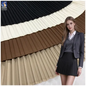 YX1630 Pleated School Uniform Fabric 80 Polyester 20 Cotton 4cm Pleats Fabric for Girls Uniform Skirt