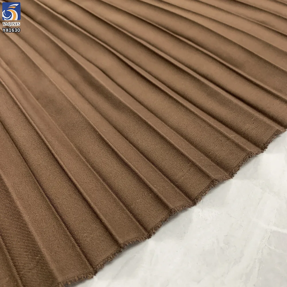 YX1630 Pleated School Uniform Fabric 80 Polyester 20 Cotton 4cm Pleats Fabric for Girls Uniform Skirt