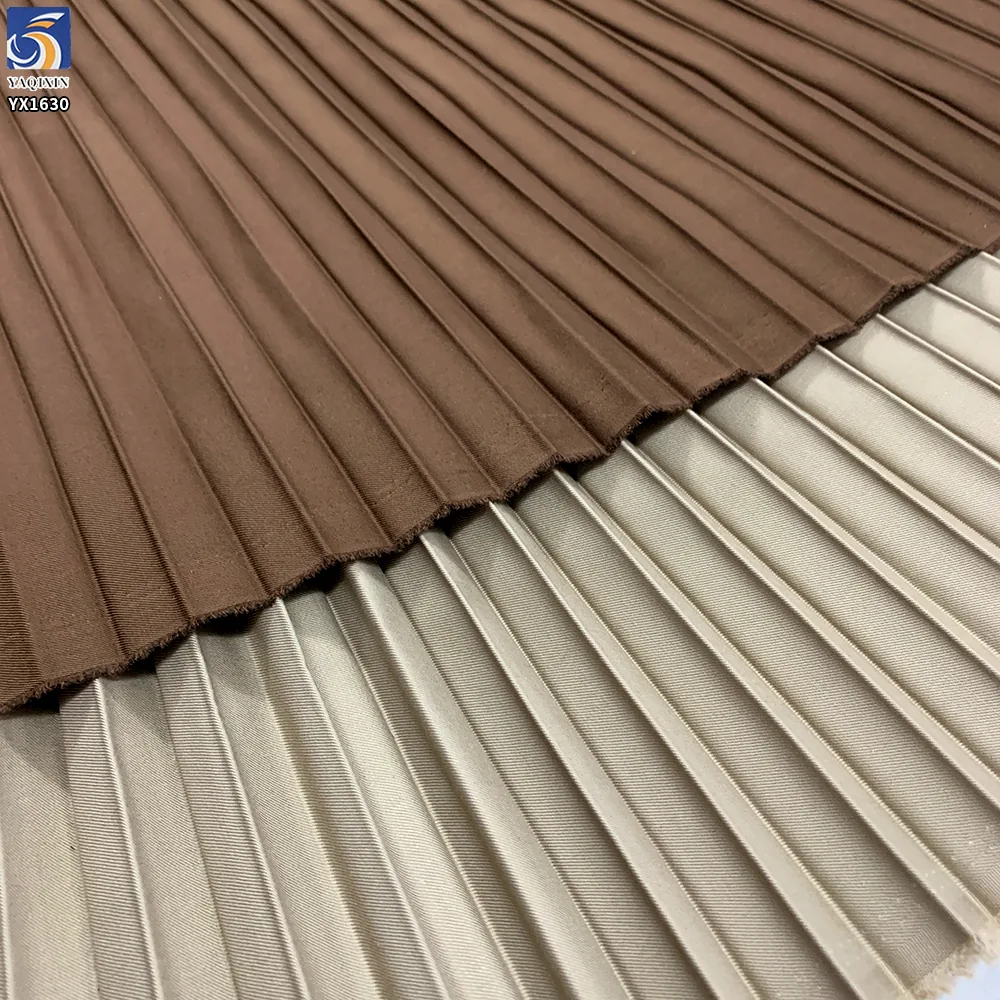 YX1630 Pleated School Uniform Fabric 80 Polyester 20 Cotton 4cm Pleats Fabric for Girls Uniform Skirt