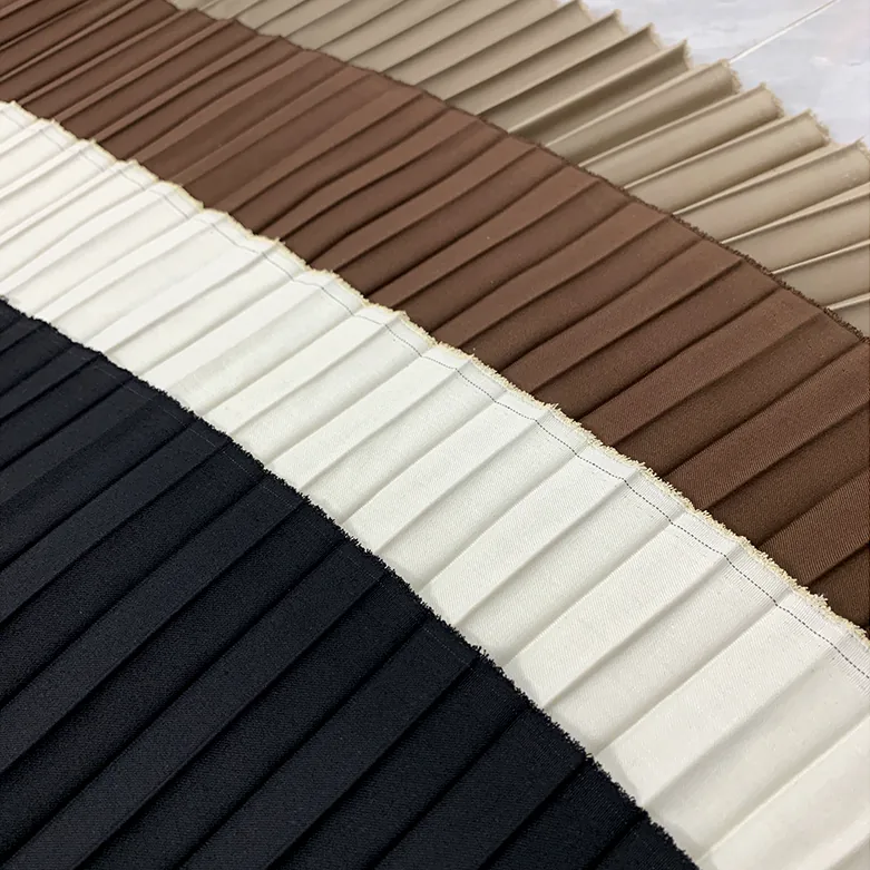 YX1630 Pleated School Uniform Fabric 80 Polyester 20 Cotton 4cm Pleats Fabric for Girls Uniform Skirt