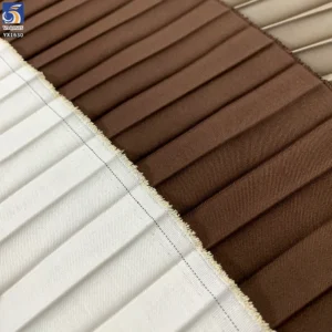YX1630 Pleated School Uniform Fabric 80 Polyester 20 Cotton 4cm Pleats Fabric for Girls Uniform Skirt